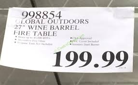 $30.00 coupon applied at checkout. Global Outdoors 27 Wine Barrel Fire Table Costcochaser