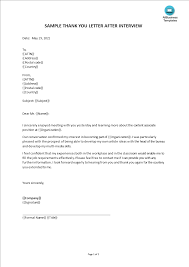 Sample Thank You Letter After Interview | Templates At  Allbusinesstemplates.com