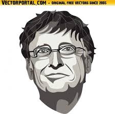Download Bill Gates Face Closeup In Black And White Colors For Free Bill Gates Vector Portrait Caricature