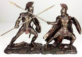 Achilles Vs Hector Battle Of Troy Greek Mythology Sculpture Statue Bronze Color Ebay Battle Of Troy Greek Mythology Statue Greek Mythology