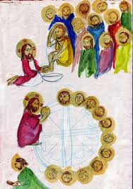 Pour cette retraite de pâques (triduum) idée générale l'eucharistie instituée le jeudi saint fait de nous le corps du christ afin que nous puissions vivre la charité les uns envers les autres. Cene Et Lavement Des Pieds Celebres Chaque Jeudi Saint Dans L Eglise Catholique Romaine L Image Est Ici Composee A Pa Jeudi Saint Eglise Catholique Catholique