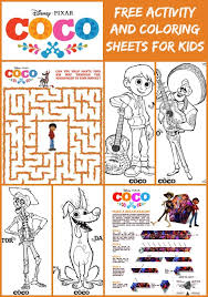 Here is the newest movie disney pixar's coco opening this thanksgiving, november 22nd. Coco Activity Sheets And More Fun Disney Coloring Pages For Kids
