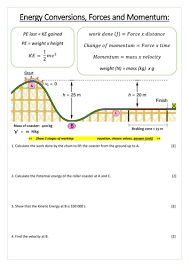More science lessons (ks3) math worksheets. Rollercoaster Kinetic And Potential Energy Momentum And Velocity Teaching Resources