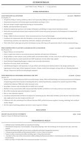Mechanical engineering resume is ideal for those seeking internships. Lead Mechanical Engineer Resume Sample Mintresume