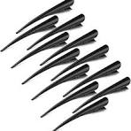 GLAMFIELDS - Paquete de 12 pinzas para el cabello de cocodrilo para  peinado, corte de peluquería, 5 pulgadas, antideslizantes, color negro,  pinzas de ...