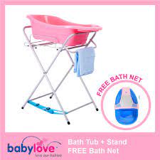 Stand and baby changing bath. Baby Love Foldable Bath Tub Stand Baby Love Bath Tub Otomo Bath Tub Shopee Malaysia