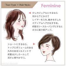 顔タイプ別 似合うヘアスタイル フェミニン 顔 顔 タイプ 診断 フェミニン