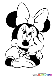 Her polka dotted clothes and characteristic bow has become one of the most popular themes for birthday parties, cakes and confectionaries, party . Minnie Mouse Coloring Pages For Kids Free And Easy Print Or Download