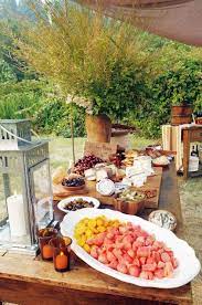 Rustic Rehearsal Dinner Rustic Rehearsal Dinners Outdoor Dinner Wedding Food Display