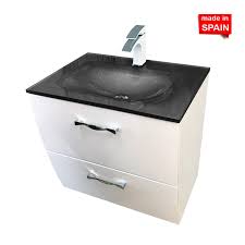 Fits well in small space but is large enough compared to some other very small sinks. Socimobael 24 London Wall Mount Vanity Glossy White Black Glass Sink