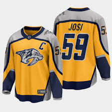 In a very literal reversing of the retro, green is featured. Shop Nhl Roman Josi Gold Reverse Retro Jersey Gears In Our Shop