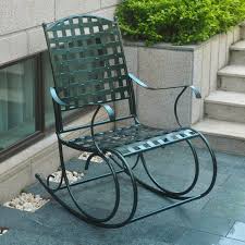 Schilling Nailhead Iron Patio Rocking Chair In 2020 Patio Rocking Chairs Metal Garden Benches Rocking Chair