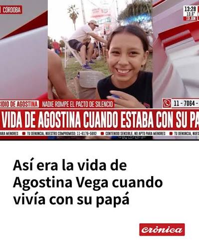 DOLOR 🔴 El papá de Agostina Vega compartió imágenes inéditas junto a su hija y recordó cómo era su vida antes del crimen. Mirá el conmovedor testimonio 👉 https://youtu.be/7F-dnICqhGY