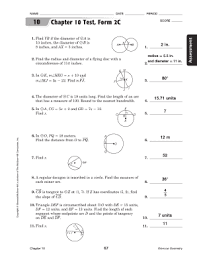 108 28) the arcs are not congruent because they do not belong to the same circle or congruent circles, even though the. Chapter 10 Test Form 2c Fill Online Printable Fillable Blank Pdffiller