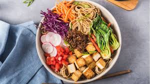 Tofu Noodle Bowl With Vegetarian Xo Sauce In 2020 Tofu Vegetarian Xo Sauce Stuffed Peppers