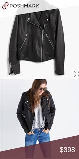 Madewell Coveted Leather Motorcycle Jacket Medium Beautiful Genuine Leather Jacket My Madewell Sz M Excellent Conditio Madewell Jacket Clothes Design Fashion