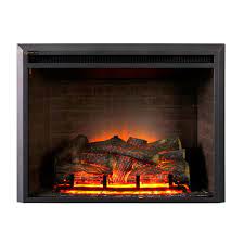 You don't have to invest in a major home renovation to get the ambiance of a fireplace in your living room. Dynasty Fireplaces 32 In Led Electric Fireplace Insert In Black Matt Ef44d Fgf The Home Depot In 2021 Fireplace Inserts Electric Fireplace Electric Fireplace Insert