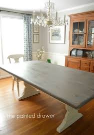 A Vintage Farmhouse Table Before And After Grey Stained Wood Staining Furniture Farmhouse Table