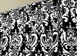 Shower Curtain In Black White Damask Pattern Sized By Laricahome 109 95 White Damask Shower Curtain Decor Damask