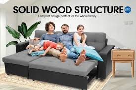 Westelm.com has been visited by 100k+ users in the past month Sarantino 3 Seater Corner Sofa Bed Storage Lounge Chaise Couch Grey Kogan Com