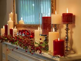 Gorgeous Mantle Setting In Traditional Red And White Christmas Mantel Decorations Christmas Mantle Decor Christmas Candle Decorations
