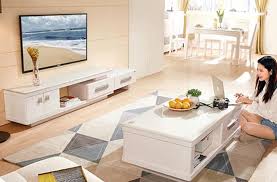 Buy kitchen cabinets and cabinets for your living room online. Coffee Table Tv Cabinet Combination Modern Minimalist Retractable Tempered Glass Stone Ola Zambia