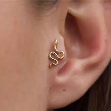 Small Snake Stud Earrings Gold Or Silver Earrings Pretty Etsy In 2021 Cute Ear Piercings Ear Piercings Tragus Pretty Ear Piercings