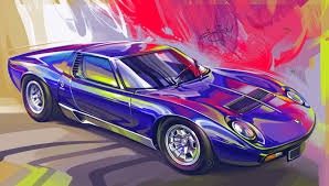 Miura Aleksandr Sidelnikov On Artstation At Https Www Artstation Com Artwork 4kgqn Car Painting Super Cars Automotive Art