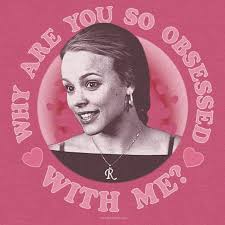 Women's Mean Girls Valentine's Day Regina George Why Are You So Obsessed  With Me Racerback Tank Top Pink Heather X Small
