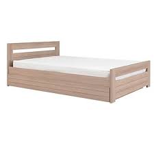 lit 2 places effet chene noisette avec tete de lit 140x200cm furniture home decor bed