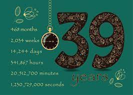 39th Birthday Card 39 Years Break Down Into Months Days Etc Card Ad Sponsored Card Ye Birthday Flyer Happy Birthday Gifts Wedding Anniversary Cards