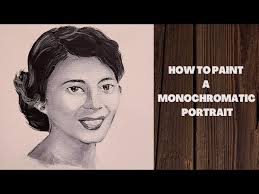 how to paint a black and white portrait black