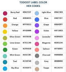 Todoist Label Color Hex Codes Hex Color Codes Hex Codes Hex Colors