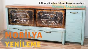 Salon Takimi Boyama Kuf Yesili Konsol Ve Masa Takimi Yenilemesi Youtube