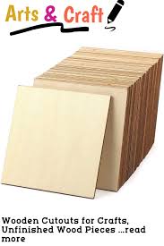Wooden Cutouts For Crafts Unfinished Wood Pieces 50pcs Wood Pieces Set 4 Inch Square Blank Wood Natural Slices Wood Wooden Cutouts Unfinished Wood Wood Pieces