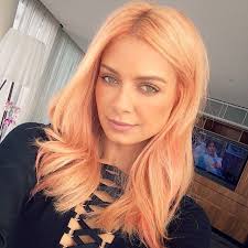 Orange Yellow And Peach Color Hair Color Mixture I Love This Hair Color In Recent Years A Very Popular Hair Color Coral Hair Colored Hair Tips Apricot Hair