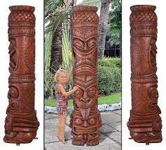 Written history left to us by the first missionaries to the area all speak of an unbelievable stench at most of these villages. Grand Island Tiki Totem Pole Statue