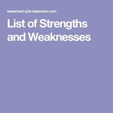 List Of Strengths And Weaknesses List Of Strengths Strength And Weakness Interview Interview Tips Weaknesses