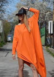 Casual Orange Tunic Top Maxi Summer Dress Extravagant Cotton Tunic Maxi Long Tunic Asymmetric Sleeveless Tunic By Ssdfashion Cotton Tunics Sleeveless Tunic Tops Tunic Tops