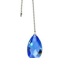 Amazon.com: Swarovski Crystal 50mm (2") Blue Sapphire Faceted Crystal  Almond Prism Dazzling Crystal Ceiling Fan Pull Chain with Certificate :  Tools & ...