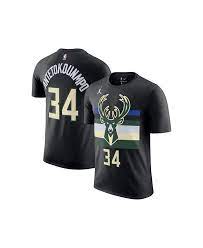 Milwaukee bucks icon edition 2020 men's nike nba swingman shorts kids 'green'. Jordan Milwaukee Bucks Youth Statement Name And Number T Shirt Giannis Antetokounmpo Reviews Nba Sports Fan Shop Macy S