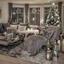 Silver black and white living room ideas; Pin By Karen Lamb On Dream Rooms Silver Living Room Christmas Living Rooms Cozy Living Rooms
