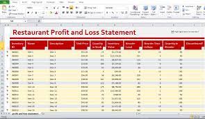 Restaurant Profit And Loss Statement Template Excel Profit And Loss Statement Statement Template Excel Templates