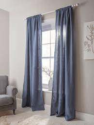 Washed Linen Curtain Pair Indigo