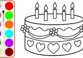 Kawaii birthday cake with rainbow candle. Simple Birthday Cake Drawing At Paintingvalley Com Explore Collection Of Simple Birthday Cake Drawing