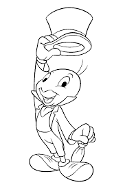Cartoons coloring pages, disney cartoon, disney coloring pages. Jiminy Cricket In Pinocchio Coloring Page Free Printable Coloring Pages For Kids