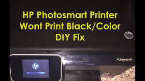 Sometimes, your hp printer won't print from the computer. Hp Photosmart 6525 6520 Printer Not Printing Black Ink Hp Photosmart Printer Not Printing Youtube