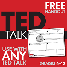 Ted Talks Free Worksheet To Use With Any Ted Talk Public Speaking Grades 6 12 Teaching Teaching High School Education