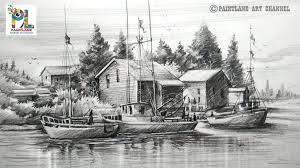 It may be the same as your old one. How To Draw Old Sailboat Yard Landscape With Pencil For Beginners Step By Step Hildur K O Art Blog Shop