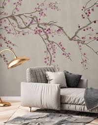 If you get tired of the design or the wallpaper gets worn out or damaged, you can easily remove it off the wall. Cream Red Cherry Blossom Wallpaper Mural Feathr Wallpapers